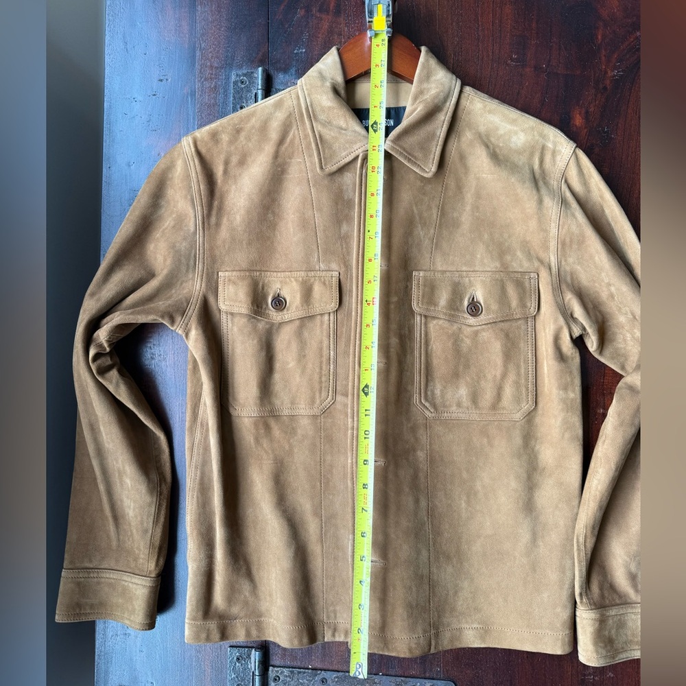 *NWOT* 100% Genuine Leather Buck Mason Mojave Suede Field Shirt, Ale - Picture 8 of 9